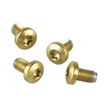 Brownells 1911 Tin Coated Torx Grip Screws Commander, Government, Officers Pack of 4, Gold