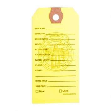 Brownells Gun Price Tags, Yellow Pack of 100