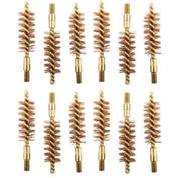 Brownells 44/45 Cal Special Line Double-Tuff Pistol Brush Pack of 12, Brass