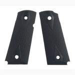PEARCE GRIP 1911 TRADITIONAL, CHECKERED, OFFICERS ACP GRIP PANELS RUBBER BLACK
