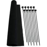 GUN STORAGE SOLUTIONS RIFLE ROD STARTER KIT, PLASTIC BLACK PACK OF 10