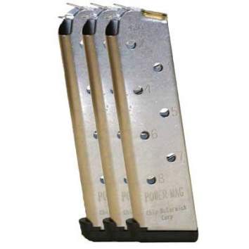 Chip Mccormick Custom 1911 45ACP Power Magazine 8-Round Stainless Steel 3 Per Pack