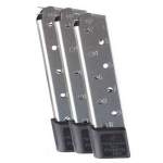 CHIP MCCORMICK CUSTOM 1911 COMMANDER, GOVERNMENT 10-ROUND POWER PLUS MAGAZINE, STAINLESS STEEL, SILVER 3 PER PACK