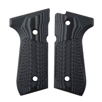 VZ Grips Beretta 92 Tactical Slants, G-10 Black/Gray