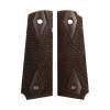 Herretts 1911 Dark Stain Double Diamond Replica Grips, Wood Walnut