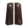 Herretts 1911 Dark Stain Double Diamond Replica Grips, Wood Walnut