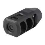 PRECISION ARMAMENT M11-SPR MUZZLE BRAKE 22 CALIBER 1/2-28, STAINLESS STEEL MATTE BLACK