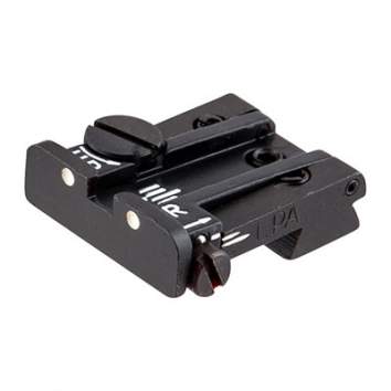 L.P.A. Sights Colt 70,80,90 Adjustable Rear Sight, White Black