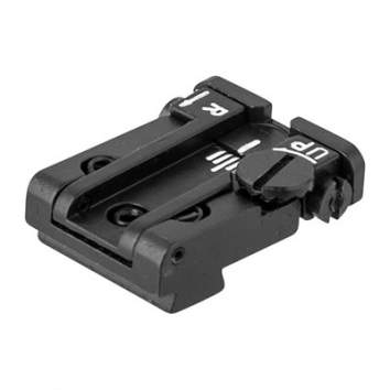 L.P.A. Sights Adjustable Rear Sight Outline, White