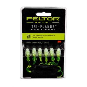 3M Company Sport Reusable Tri-Flange Earplugs-3 Pair, Neon Green