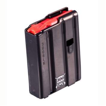 D&H Industries AR-15 300 AAC Blackout Magazine With Red Follower 10 Round, Aluminum Black