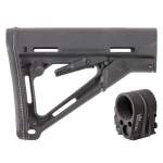 BROWNELLS AR-15 CTR STOCK ASSY BLACK WITH FOLDING STOCK ADAPTER, POLYMER BLACK