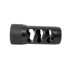 AREA 419 6.5MM CALIBER HELLFIRE (25-6.5MM) MUZZLE BRAKE, STAINLESS STEEL MATTE BLACK