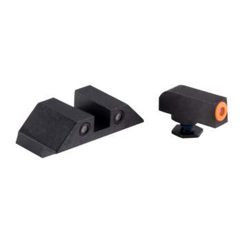 Night Fision Glock 17/19/33/46 Orange Front & Black Square Notch Rear, Steel Black