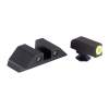 Night Fision Glock 17/19/33/46 Yellow Front & Black Square Notch Rear, Steel Black