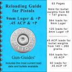 GUN-GUIDES RELOADING GUIDE FOR PISTOLS 9MM LUGER & +P / 45ACP & +P, PAPER BLUE