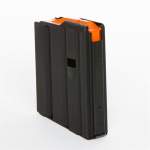 C-Products AR-15 .223 AR Magazine With Orange Follower, 10-Round Stainless Steel Matte Black