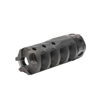 Precision Armament Hypertap 556 Muzzle Brake 22 Caliber 1/2-28, Stainless Steel Matte Black