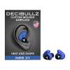Decibullz Custom Molded Earplug, Blue
