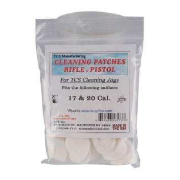 TCS Cleaning Patches 17-22 Caliber, Cotton Pack of 200