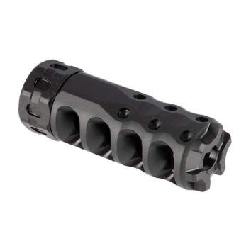 Precision Armament AR-15 Hypertap Muzzle Brake .264/6.5MM, 5/8-24, Stainless Steel Matte Black