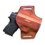 EDGEWOOD SHOOTING BAGS COMPACT GLOCK® G26/27/33 SUB-COMPACT 9MM/.40/.357 SIG RIGHT HAND, LEATHER BROWN