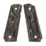 VZ GRIPS 1911 GOVERNMENT, ALIEN, HYENA G-10 BROWN BURL