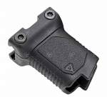 STRIKE INDUSTRIES AR-15 ANGLED GRIP SHRT WITH CABLE MANAGEMENT FOR PIC RAIL, POLYMER BLACK