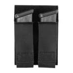 GREY GHOST GEAR DOUBLE PISTOL MAGNA MAG POUCH LAMINATE, BLACK