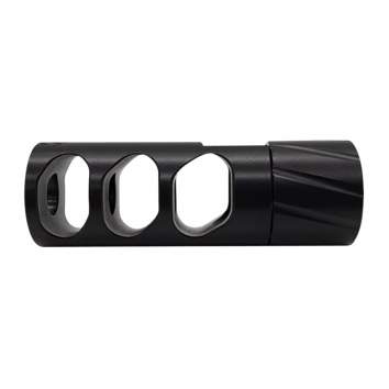 Meraki Machine M1 3 Port Muzzle Brake .223, .725, 1/2X28, Stainless Steel Matte Black