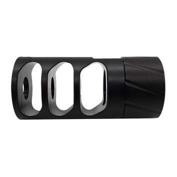 Meraki Machine M1 3 Port Muzzle Brake .30 Cal, .850, 5/8X24, Stainless Steel Matte Black