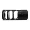 MERAKI MACHINE M1 3 PORT MUZZLE BRAKE .30 CAL, .850, 1/2X28, STAINLESS STEEL MATTE BLACK