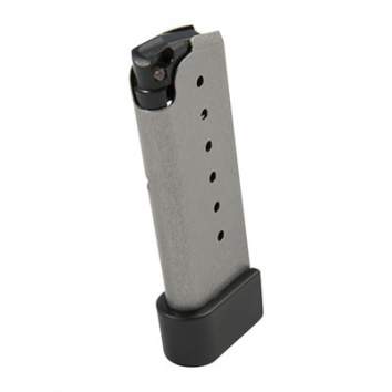 Kahr Arms Grip ext. fits Kahr CM, MK, PM models 7-Round 9MM, Silver Stainless Steel