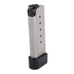 KAHR ARMS EXTENDED GRIP, .40 S&W FITS KAHR CM, MK, PM MODELS 6 -ROUND STAINLESS STEEL SILVER