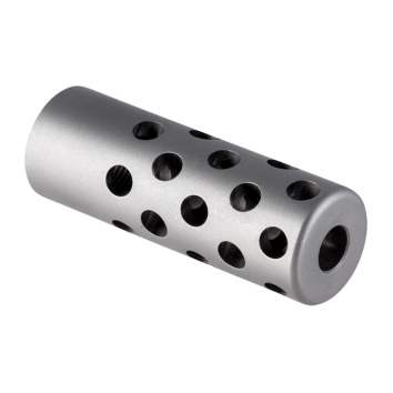 Gentry Custom Quiet Muzzle Brake 30 Caliber 5/8-24, Stainless Steel Silver