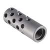 Gentry Custom Quiet Muzzle Brake 6.5 Caliber 5/8-24, Stainless Steel Silver