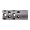 Gentry Custom Quiet Muzzle Brake 30 Caliber 1/2-28, Steel Silver