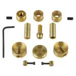 100 STRAIGHT PRODUCTS ADJUSTABLE DISK HARDWARE KIT, BRASS ANODIZED GOLD