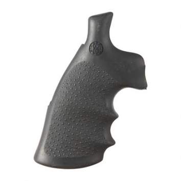 Hogue Grip fits Smith & Wesson N Round-To-Square, Rubber Black