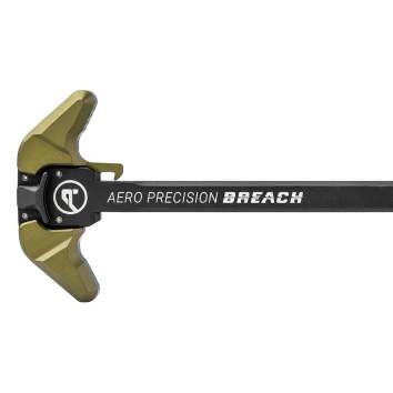 Aero Precision AR308 Breach Ambidextrous Charging Handle Lrg Lever, Aluminum Blk/O.D. Green