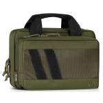 SAVIOR EQUIPMENT SPECIALIST SOFT PISTOL CASE TWO COMPARTMENT LOW PROFILE, POLYESTER OLIVE DRAB GREEN