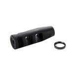 J P ENTERPRISES 3-PORT COMPENSATOR 22 CALIBER 1/2-28, STEEL MATTE BLACK