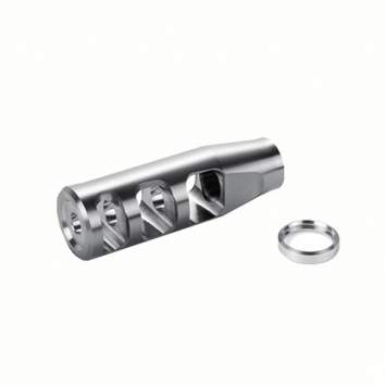 J P Enterprises 3-Port Compensator 30 Caliber 5/8-24, Stainless Steel Silver
