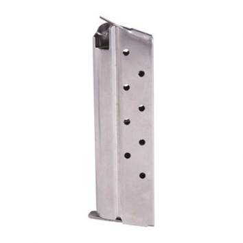 METALFORM 9MM COMMANDER, GOVERNMENT FLAT FOLLOWER WITH REMOVABLE BASE 9 ROUND STAINLESS STEEL SILVER