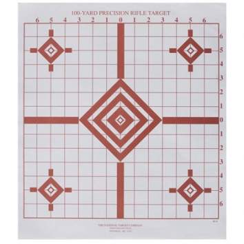 National Target ST-4 Sight-in Target, Paper Red 100 Per Pack