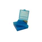 MTM FLIP TOP PISTOL AMMO BOX 10MM-45ACP 100 ROUND, POLYMER BLUE