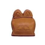 PROTEKTOR ALL LEATHER TWO STITCH BUNNY EAR REAR BAG, LEATHER TAN