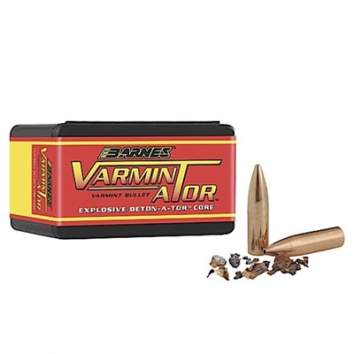 Barnes Bullets Varmin-A-Tor Bullets 22 Caliber 50 GR Hollow Point Flat Base 100 Per Box