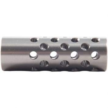 Shrewd Muzzle Brake .865 22 Caliber 5/8-24, Stainless Steel Silver