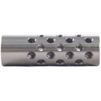 Shrewd #4 Muzzle Brake 22 Caliber 5/8-24, Stainless Steel Silver
